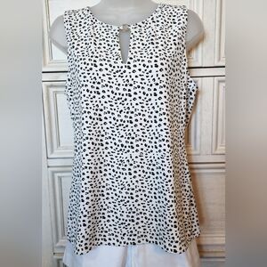 Sleeveless Absract Animal Print Knit Top